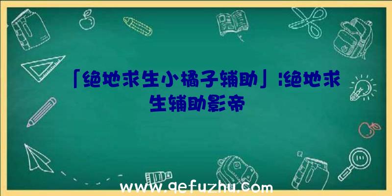 「绝地求生小橘子辅助」|绝地求生辅助影帝